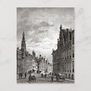 19th century Leiden, Main street Postcard
