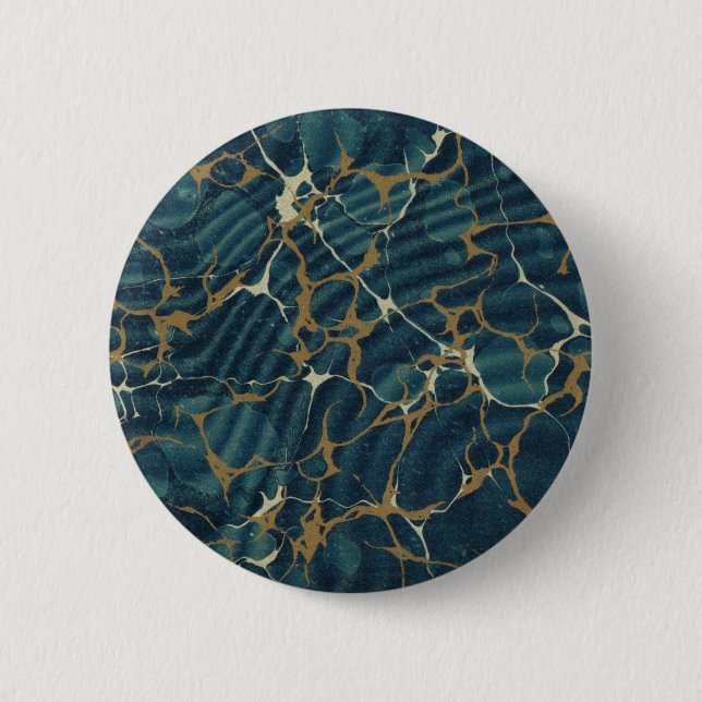 19th century marbled paper2 6 cm round badge (Front)