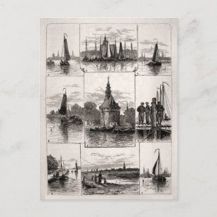 19th century Maritime Dutch scene Postcard