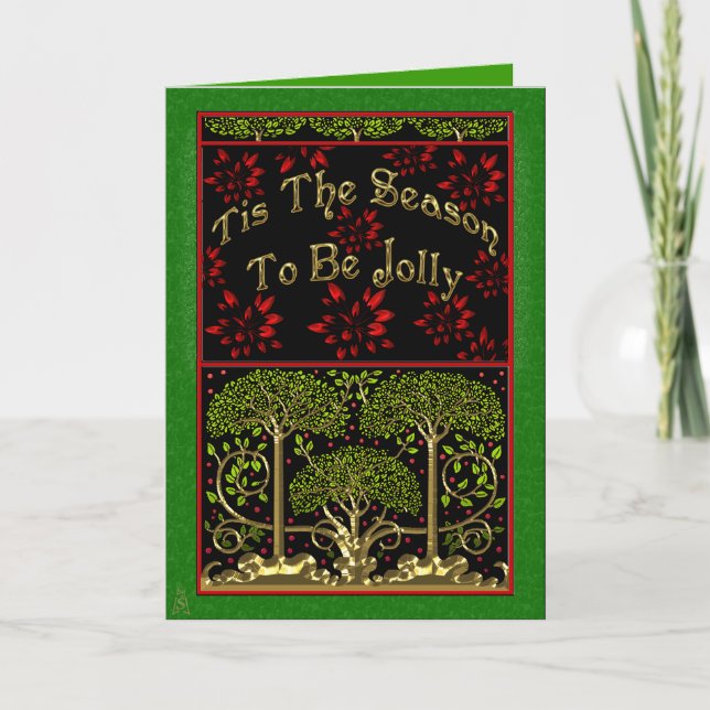 19th Century Naturalist Inspired Christmas Holiday Card (Front)