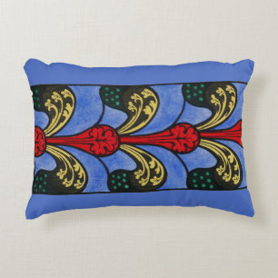19th Century Nave Stained Glass Design Decorative Cushion