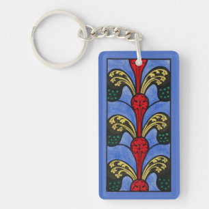 19th Century Nave Stained Glass Design Key Ring