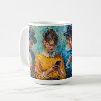 19th Century People Using Smartphones Coffee Mug