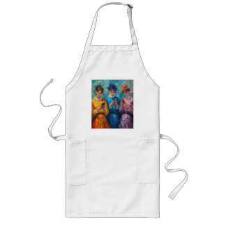 19th Century People Using Smartphones Long Apron