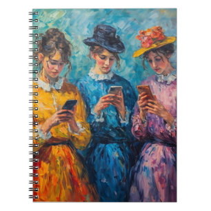 19th Century People Using Smartphones Notebook