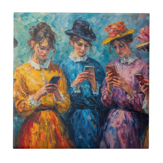 19th Century People Using Smartphones Tile