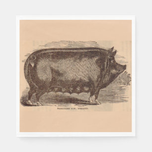 19th century pig print Berkshire sow no. 1 Napkin