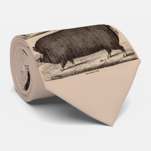 19th century pig print Berkshire sow no. 2 Tie