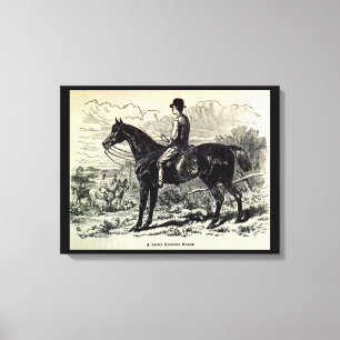 19th century print A Light Hunting Horse