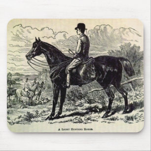 19th century print A Light Hunting Horse Mouse Mat