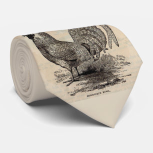 19th century print dominique fowl tie