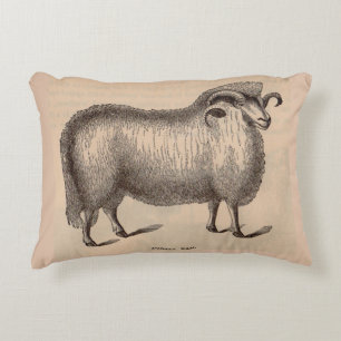 19th century print Dorset ram Decorative Cushion