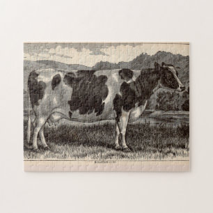 19th century print Holstein cow Jigsaw Puzzle
