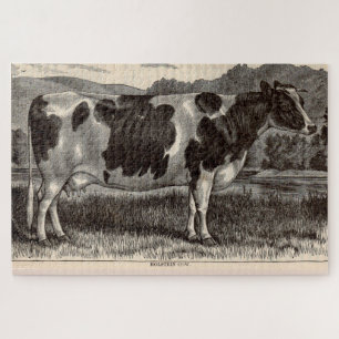 19th century print Holstein cow Jigsaw Puzzle