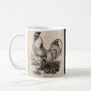 19th century print white Dorking rooster Coffee Mug