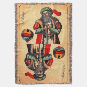 19th century tarot card no. 2 print throw blanket