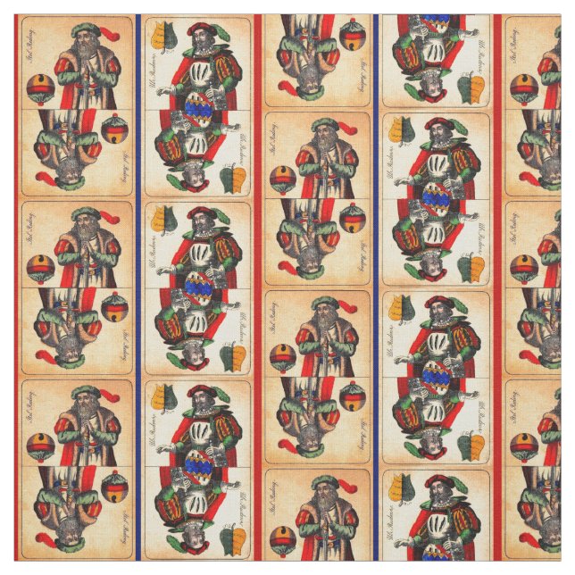 19th century tarot cards print fabric (Swatch)