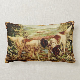 19th Century Vintage Dogs Pillow Throw