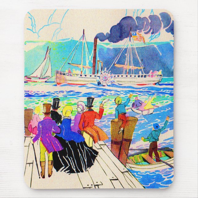 19th century yacht race mouse mat (Front)