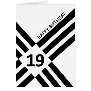 19th Diagonal Black Line Design Birthday