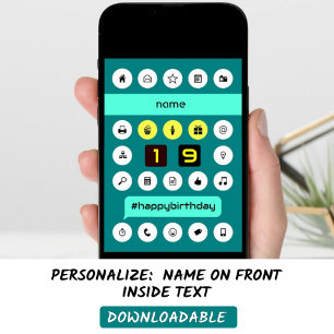 19th hashtag computing birthday add name card