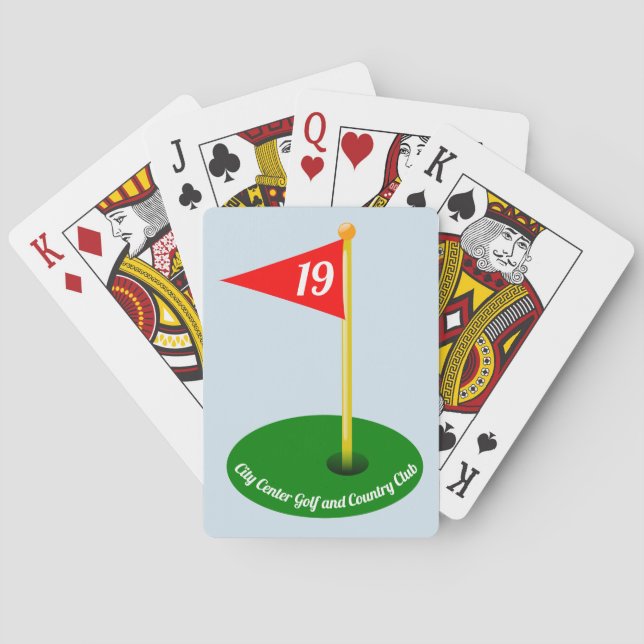 19th Hole and Your Text Playing Cards (Back)