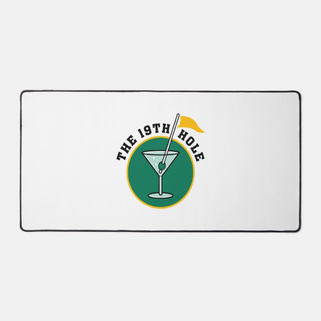 19th Hole Funny Golf Dadism Desk Mat (Front)