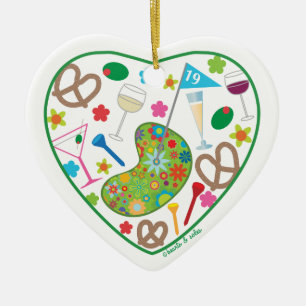 19th Hole Heart Ornament