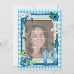 19th Photo birthday party invitation