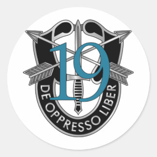 19th Special Forces Group Crest Classic Round Sticker