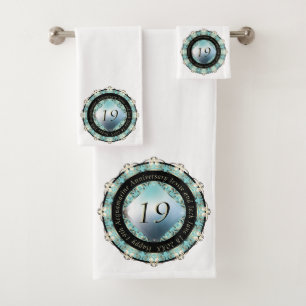 19th Wedding Acquamarine Bath Towel Set