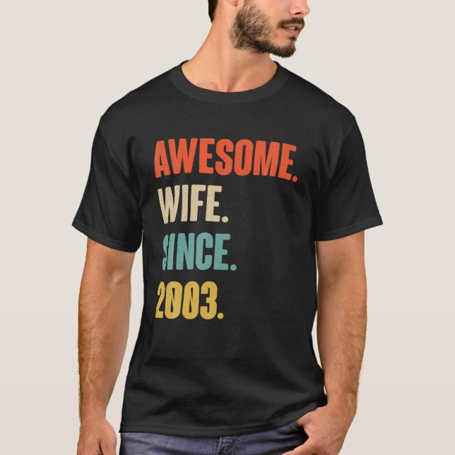 19Th Wedding Aniversary Gift For Her Awesome Wife T-Shirt (Front)