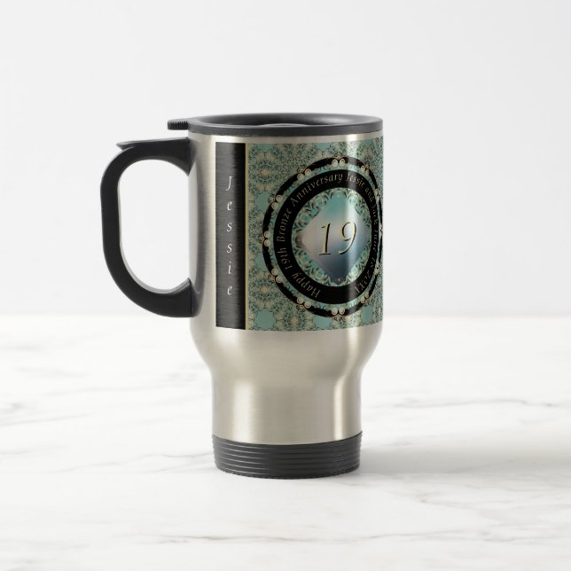 19th Wedding Anniversary Acquamarine  Travel Mug (Left)