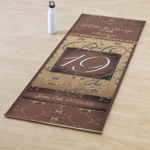 19th Wedding Anniversary Dark Bronze  Yoga Mat