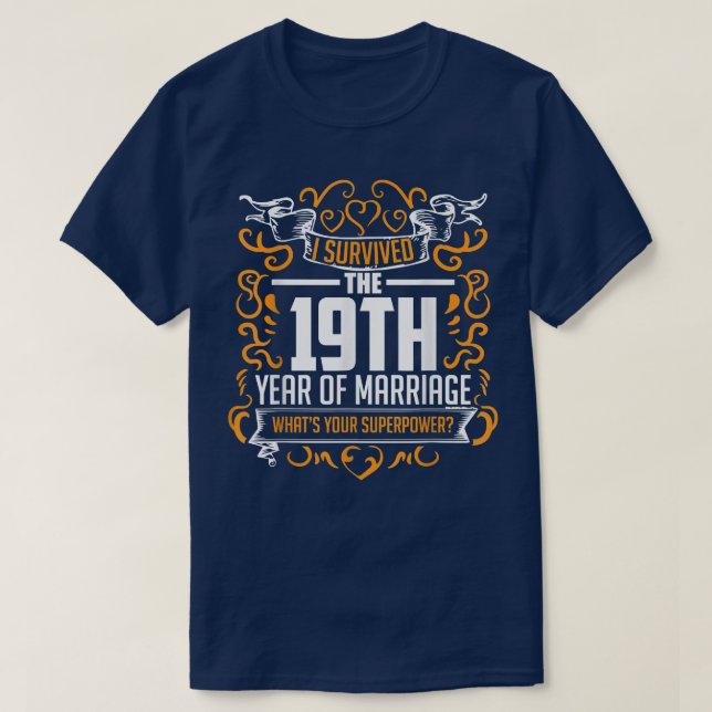 19th Wedding Anniversary Gifts 19 Year T  For Her  T-Shirt (Design Front)