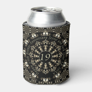 19th Wedding Anniversary Mandala Medallion Text   Can Cooler