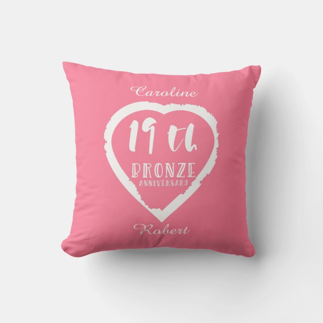 19th Wedding anniversary traditional bronze Cushion (Front)