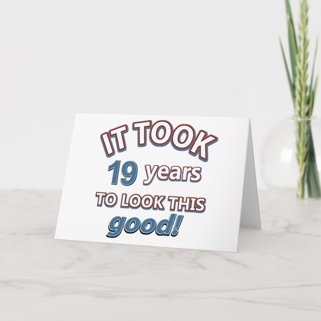 19th year birthday designs card (Front)