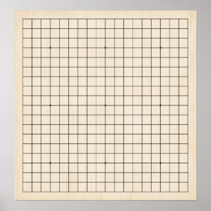 19X19 Goban Pale Wood Customisable Background Poster