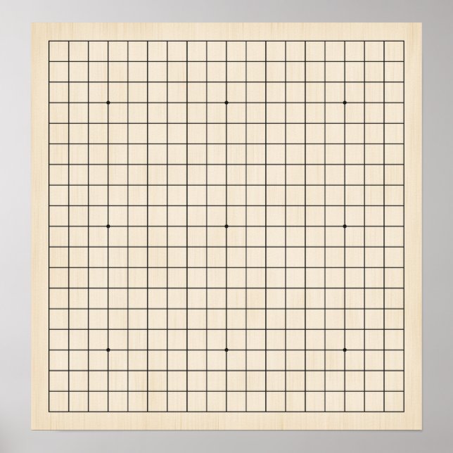19X19 Goban Pale Wood Customisable Background Poster (Front)