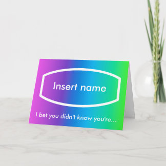 1,000,000,000 seconds card (personalised front)