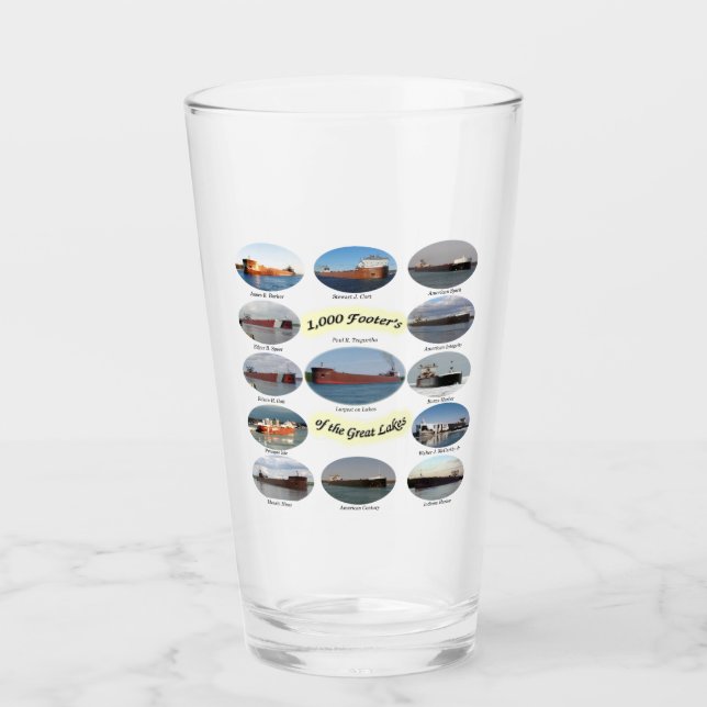 1,000 foot freighters on the Great Lakes glass (Front)