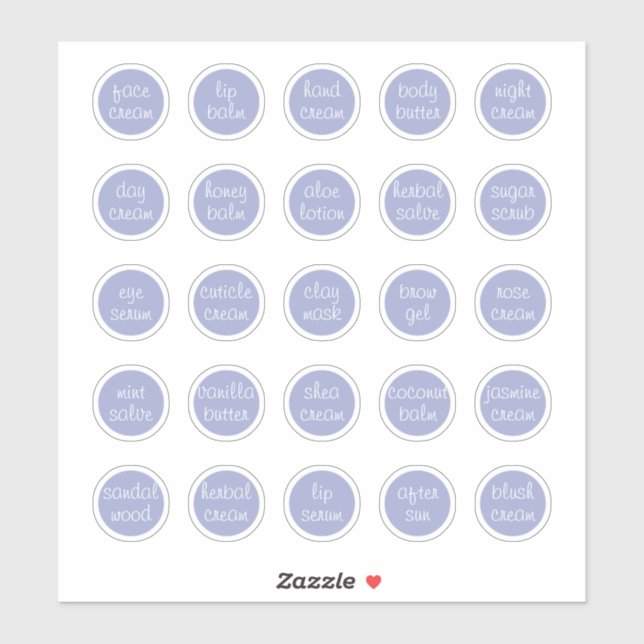 1.14" Lavender Customisable Mini Cosmetic Jar  (Sheet)