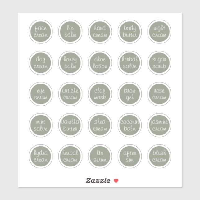 1.14" Sage Green Custom Cosmetic Jar Cream Balm (Sheet)