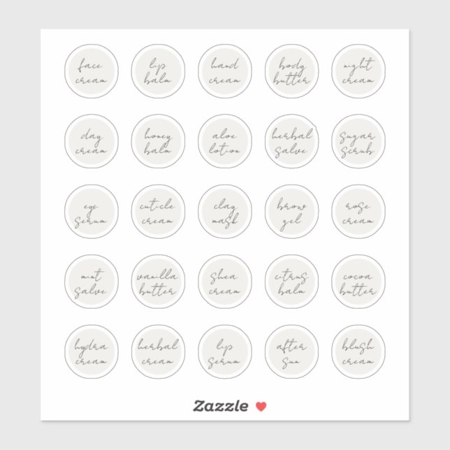 1.14" White Customisable Cosmetic Jar Cream Balm (Sheet)