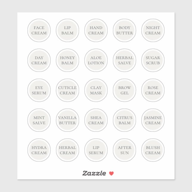 1.14" White Customisable Cosmetic Jar Cream Balm (Sheet)