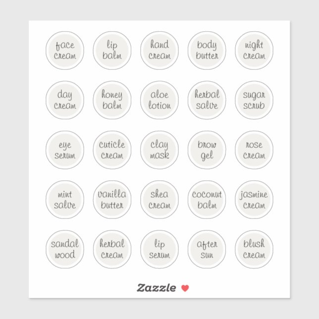 1.14" White Customisable Cosmetic Jar Cream Balm (Sheet)