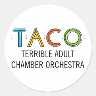 1 1/2" Classic Round TACO Stickers (20), Glossy