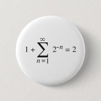 1 + 1 = 2 _ summation notation 6 cm round badge