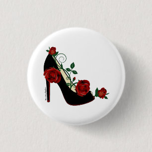 1 1/4 Inch Button - Stiletto Rose